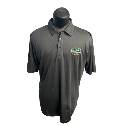 Bushplane Retro Oval Patch on Grey Polo