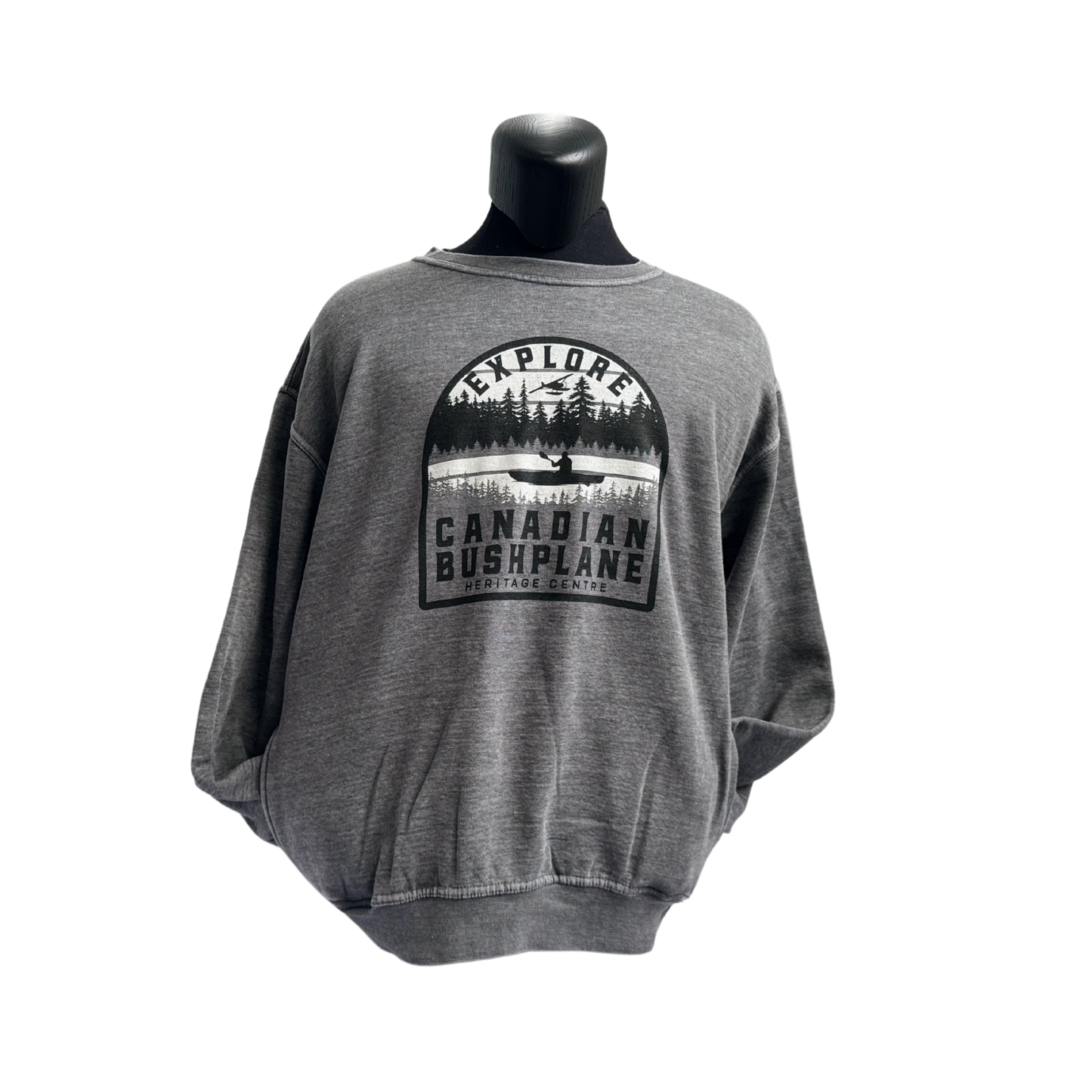 Explore Landscape Badge Washed Crewneck Charcoal