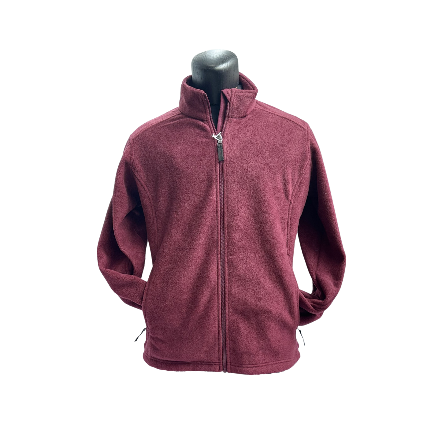 Embroidered Plane Fleece Jacket Women's Burgundy