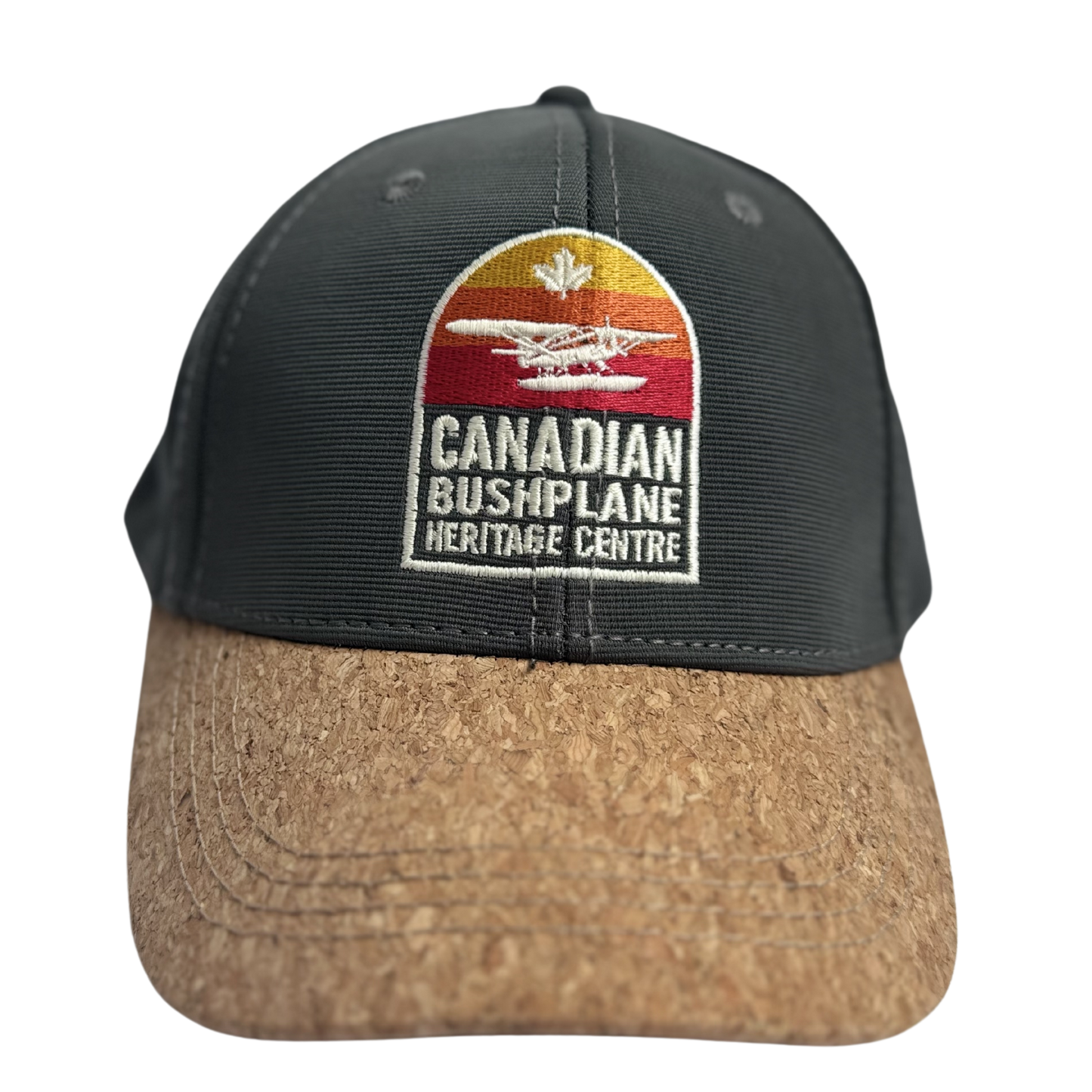 3 Colour Stripe Bushplane Ballcap Cork Brim Charcoal