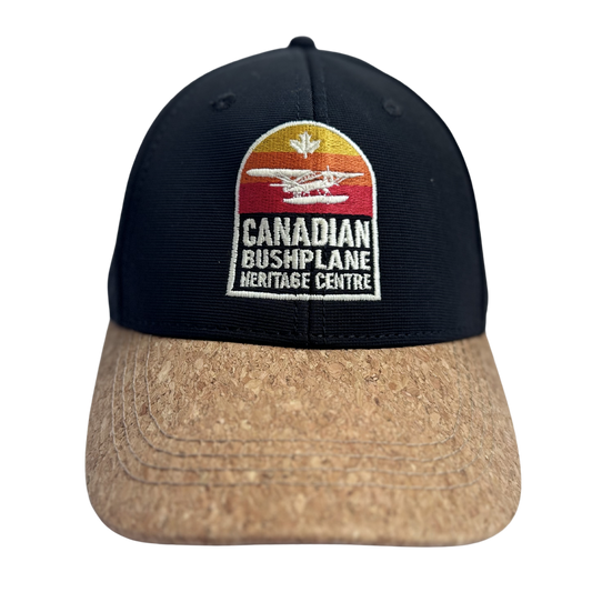 3 Colour Stripe Bushplane Ballcap Cork Brim Black