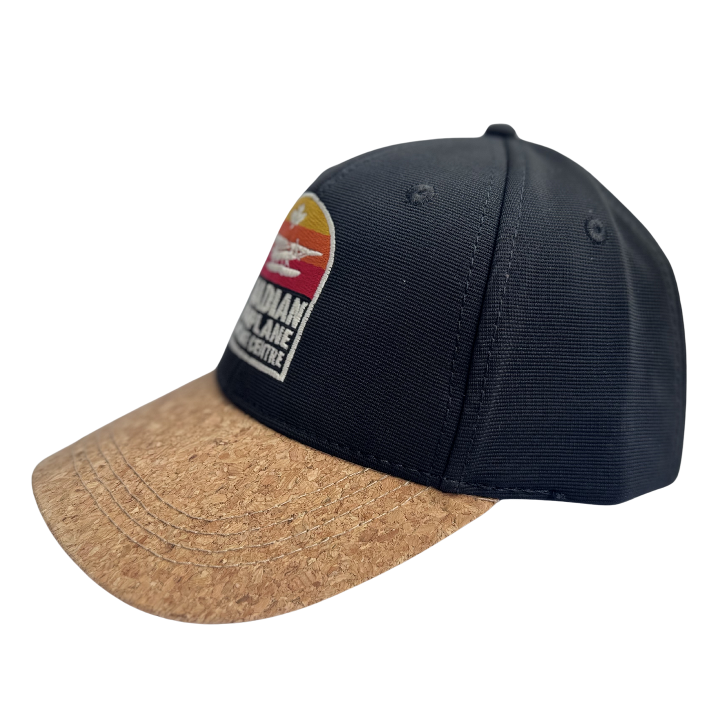 3 Colour Stripe Bushplane Ballcap Cork Brim Black