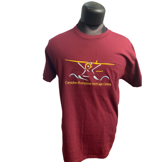CBHC Embroidered Plane T-shirt Burgundy