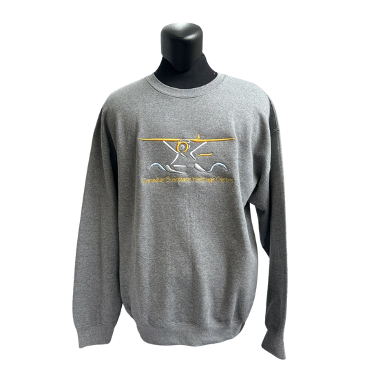 Embroidered Plane Sweatshirt Grey