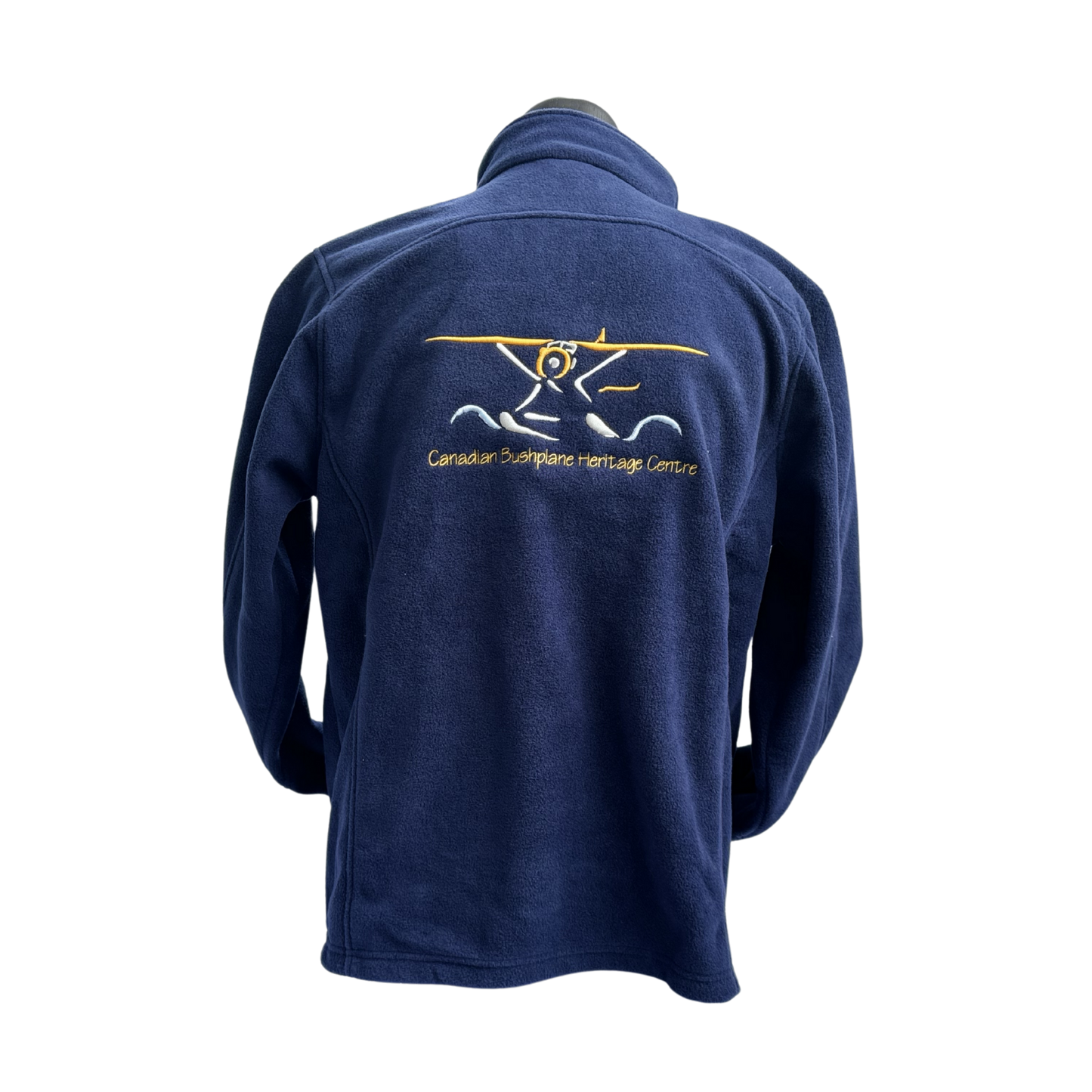 Embroidered Plane Fleece Jacket Men's Blue