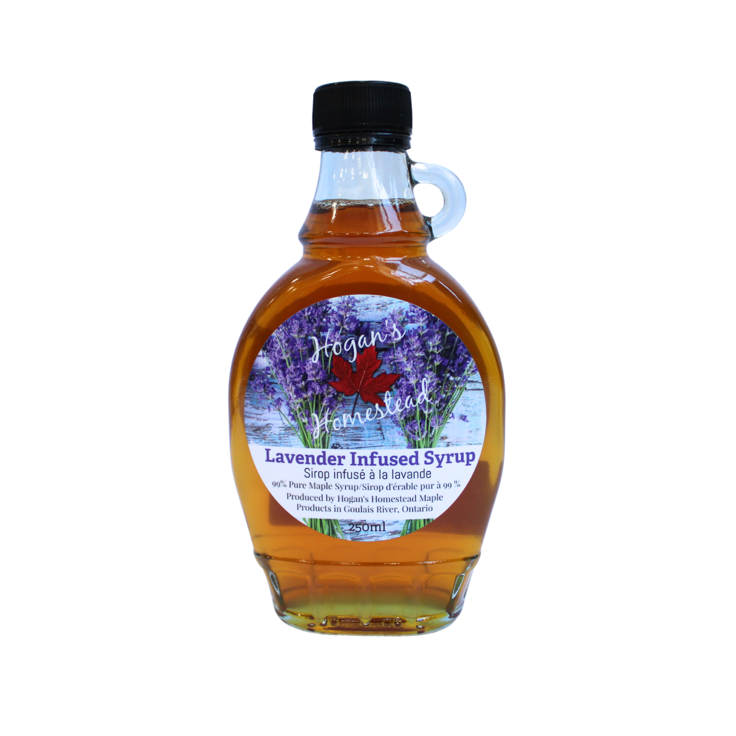 Maple Syrup Lavender Infused 250ml Glass Bottle