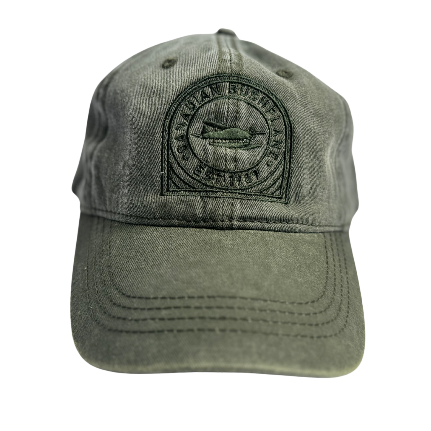 Minimalist Circle Arch Washed Ballcap -Green