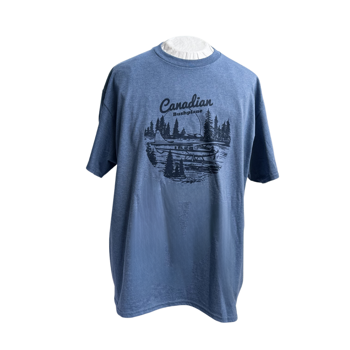 Line Drawing Float Plane T-Shirt Heather Indigo