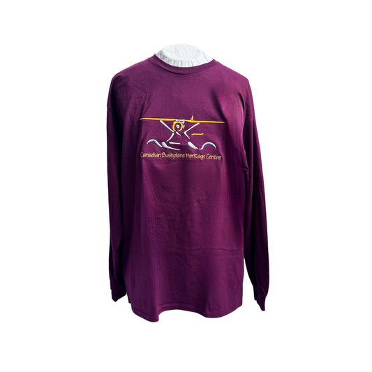 Embroidered Plane Long Sleeve T-Shirt