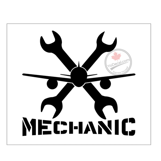 Aircraft Mechanic  Cross Wrenches Decal