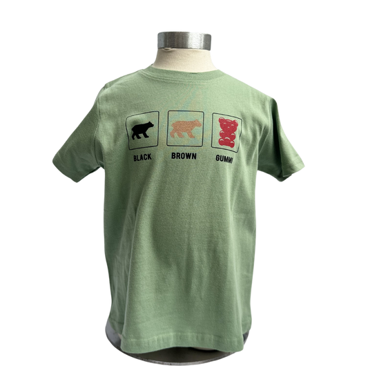 Three Bears Kids T-Shirt Olive